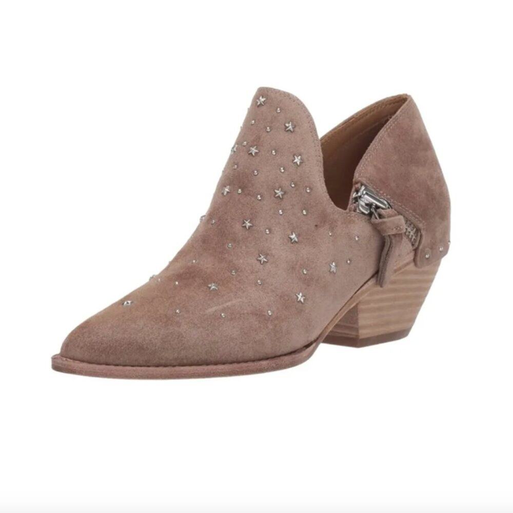 NEW Sigerson Morrison Haile Star Studded Pointed Toe Booties Boots Suede 39